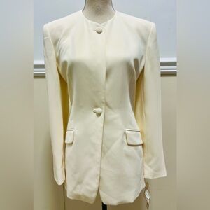 Jones New York Cream Blazer Jacket 8 Career Business Office Work Classic $200